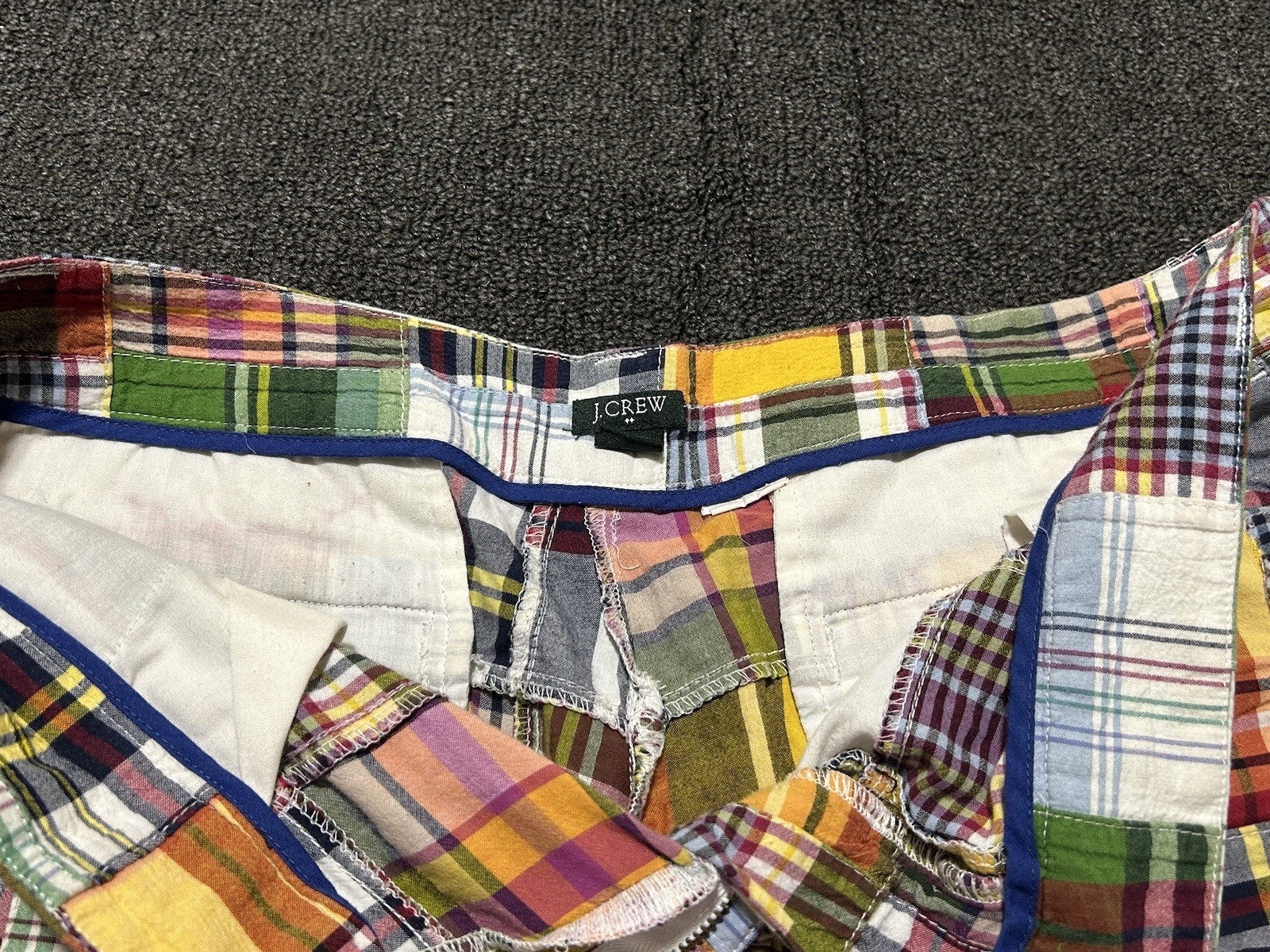 J Crew Patchwork Capri Length Colorful Pants Size… - image 8