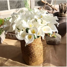 EZFLOWERY 20 Artificial Calla Lily Flowers Real Touch Latex Arrangement Bouquet