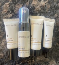 4pc PERRICONE MD Skincare Travel Vit C Face Mist Eye Gel Lip Balm Hand Cream SET