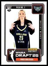 2025 Panini Instant WNBA Draft Night #1 Paige Bueckers RC Rookie Dallas Wings