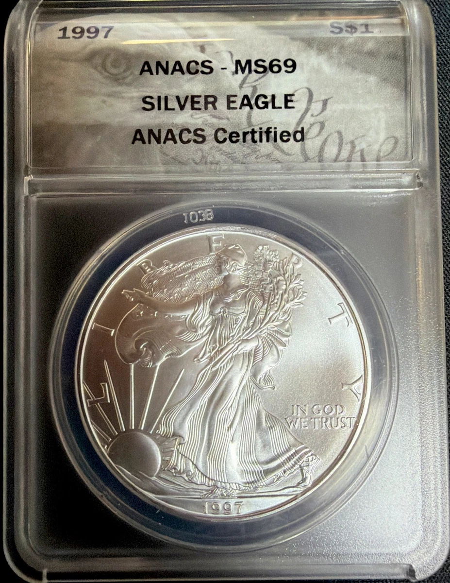 ANACS Certified American Eagle MS 69 Silver Bullion Coins for sale