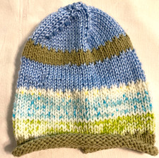 Handknit Beanie Cap Child/Toddler see measurements for best fit Handmade