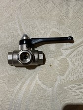 3600 1/2 ISO, 1/2 BSP brass F/B 3 way L ISO DM ball valve-lever op | Camozzi