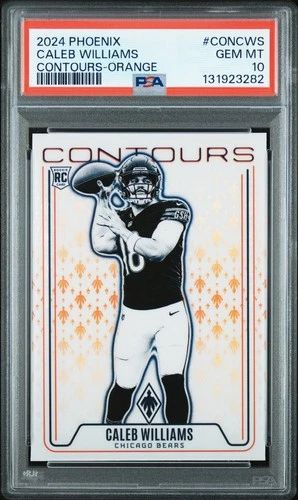 2024 PANINI PHOENIX CONTOURS-ORANGE #CONCWS CALEB WILLIAMS ROOKIE RC PSA 10