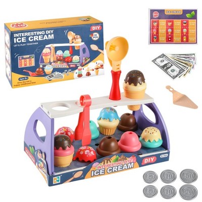 39-teiliges Kinder Eis Spielzeug, Eistheke und Cupcake Spielset für Kleinkinder 