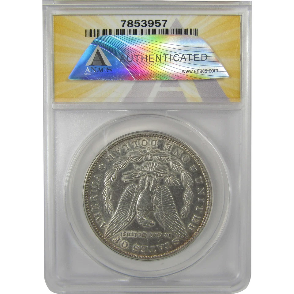 1892 O Morgan Dollar AU 50 Detalhes ANACS Prata $1 Moeda SKU:I20355 - Imagem 2 de 4