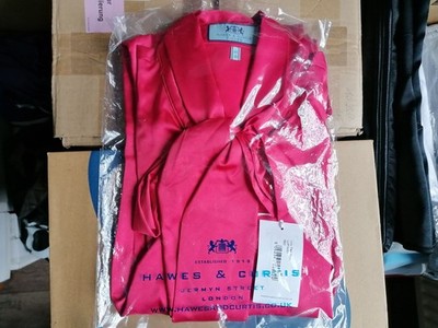 Hawes & Curtis Satin Schluppen Bluse Rot Gr. 46 UK20