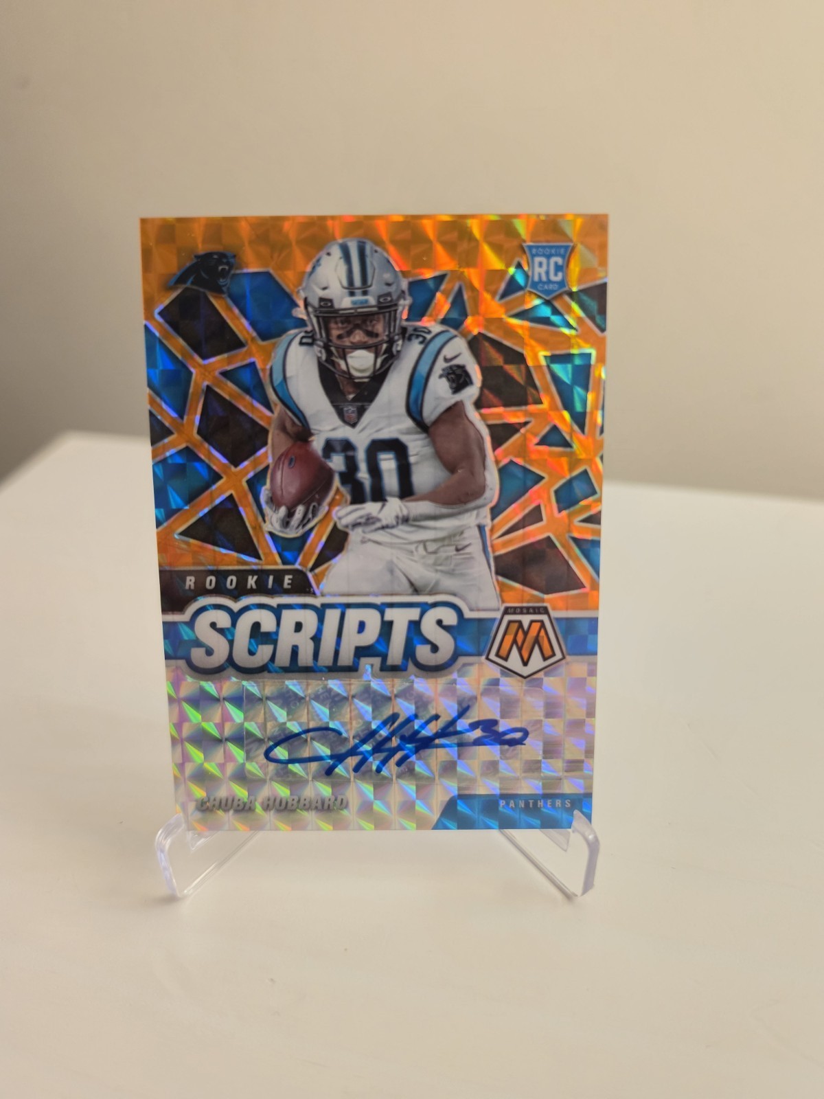 Chuba Hubbard Panini Mosaic Rookie Scripts #RS25 Base
