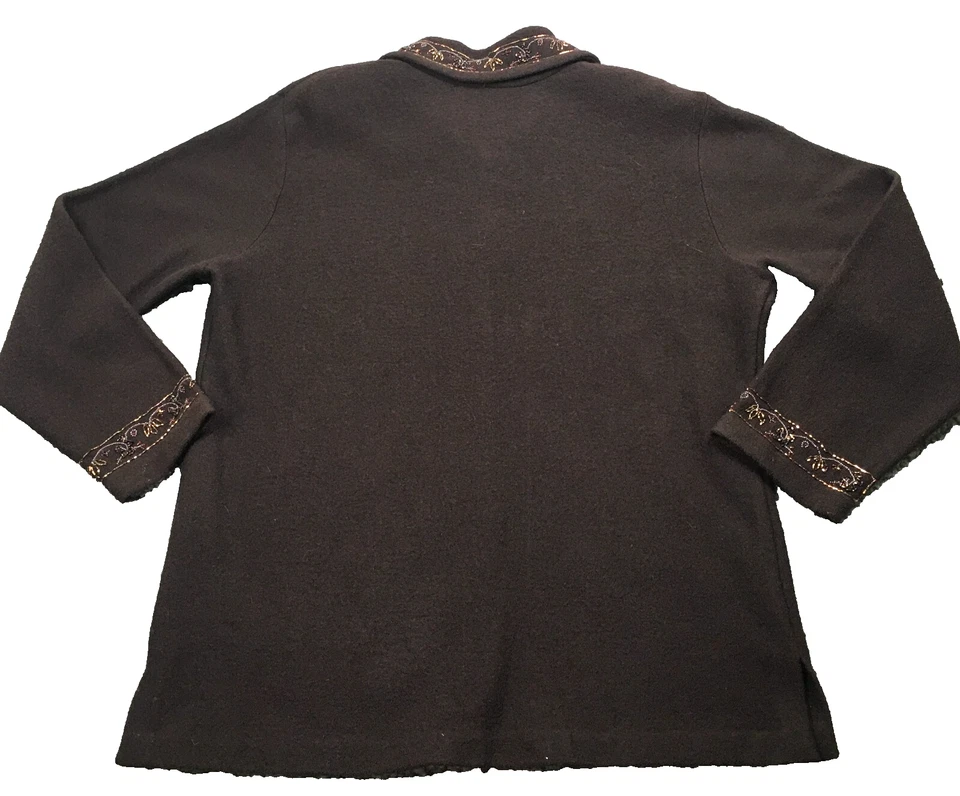 Suéter Andrea Jovine para mujer talla XL marrón con botones cuello y puños con cuentas nuevo sin etiquetas Foto 4 de 4