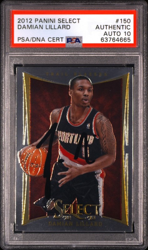 2012-13 Panini Select - Damian Lillard #150 (RC) Auto PSA 10 Auto