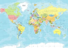 CORFOTO 5x3ft World Map Backdrop Adventure Begins Travel Boys Baby Shower Par...