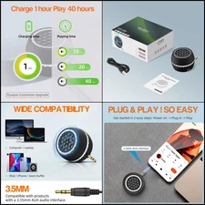 FIYAPOO Mini Portable Speaker 3W AUX Line-in for Phone Tablet Computer
