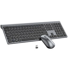 Wireless Keyboard and Mouse Combo, Full Size Keyboard and Mouse, Long Battery...