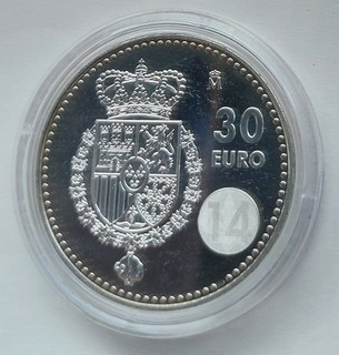 ESPAÑA 2014 DE 30 € PLATA PROCL FELIPE VI S/C ENCÁPSULADA