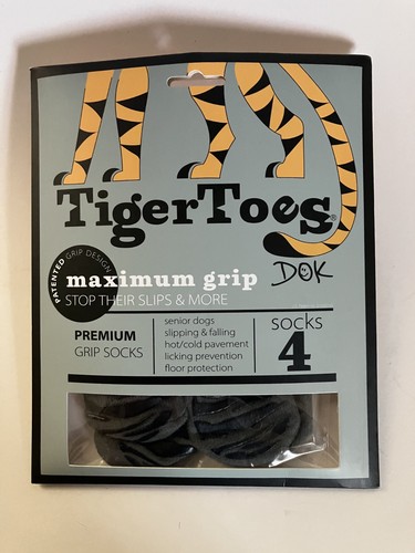 TigerToes Non-Slip Dog Socks for Hardwood Floors, Extra Grip, Size Small