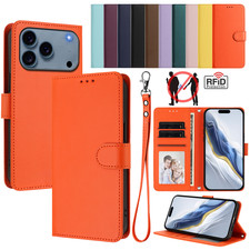 For iPhone 16 17 Pro Max Plus 17e Air Magnetic Mag Safe Leather Flip Wallet Case