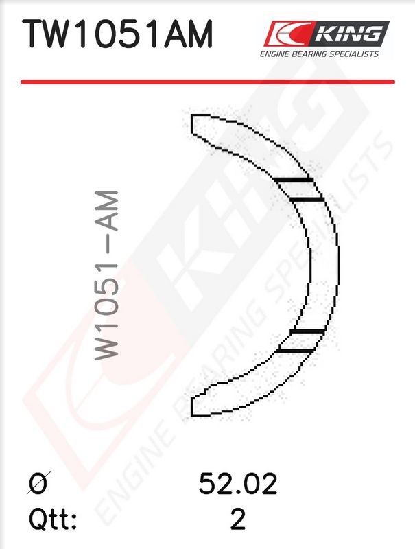 KING TW1051AM Crankshaft Thrust Washer Set Fits Hyundai i10 MK1 i20 MK1 MK2 Kia