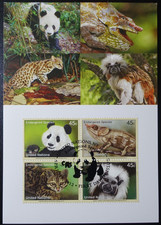 NATIONS UNIES NEW YORK - ESPÈCES MENACÉES N°1277/1280 CARTE MAXIMUM FDC 1er JOUR