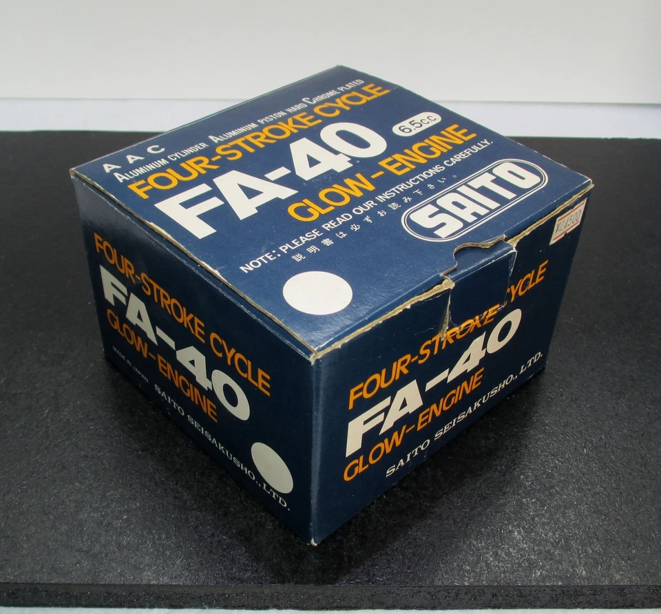 SAITO FA-40 6.58cc open rocker 4 stroke glow engine near mint f/s - Image 2 of 4