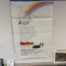 Crackers 1984 Louis Malle Donald Sutherland Sean Penn Orig Movie Poster 27x41