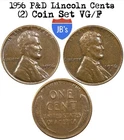 1956 P & D Lincoln Wheat Cents (2) Coin Set Very Good/Fine or Better (VG/F)
