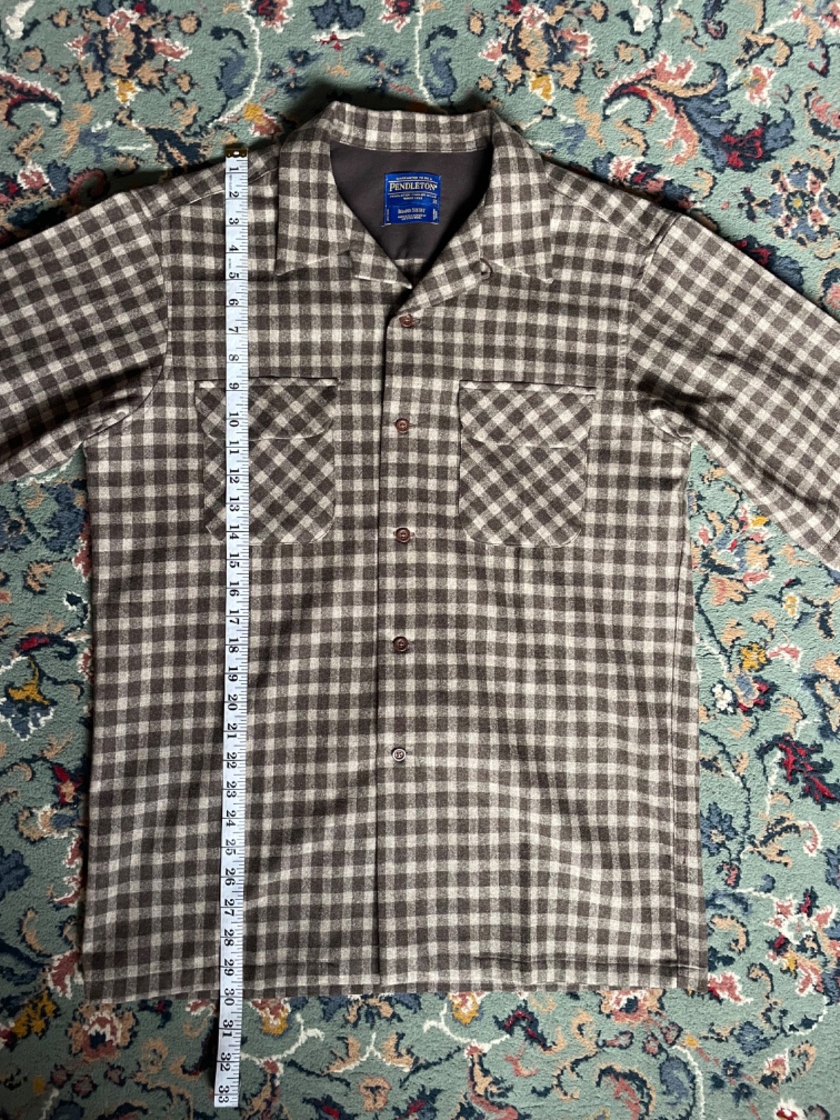 Custom Short Sleeve Wool Pendleton Board Shirt Ta… - image 4