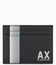 ARMANI EXCHANGE MEN'S SLIM FRONT POCKET CARD CASE WALLET BLACK