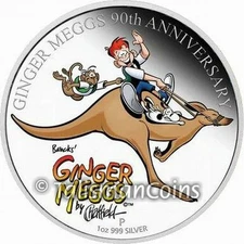 Australia 2011 GINGER MEGGS Comic Strip 90th $1 1 Oz Silver Proof in FULL OGP