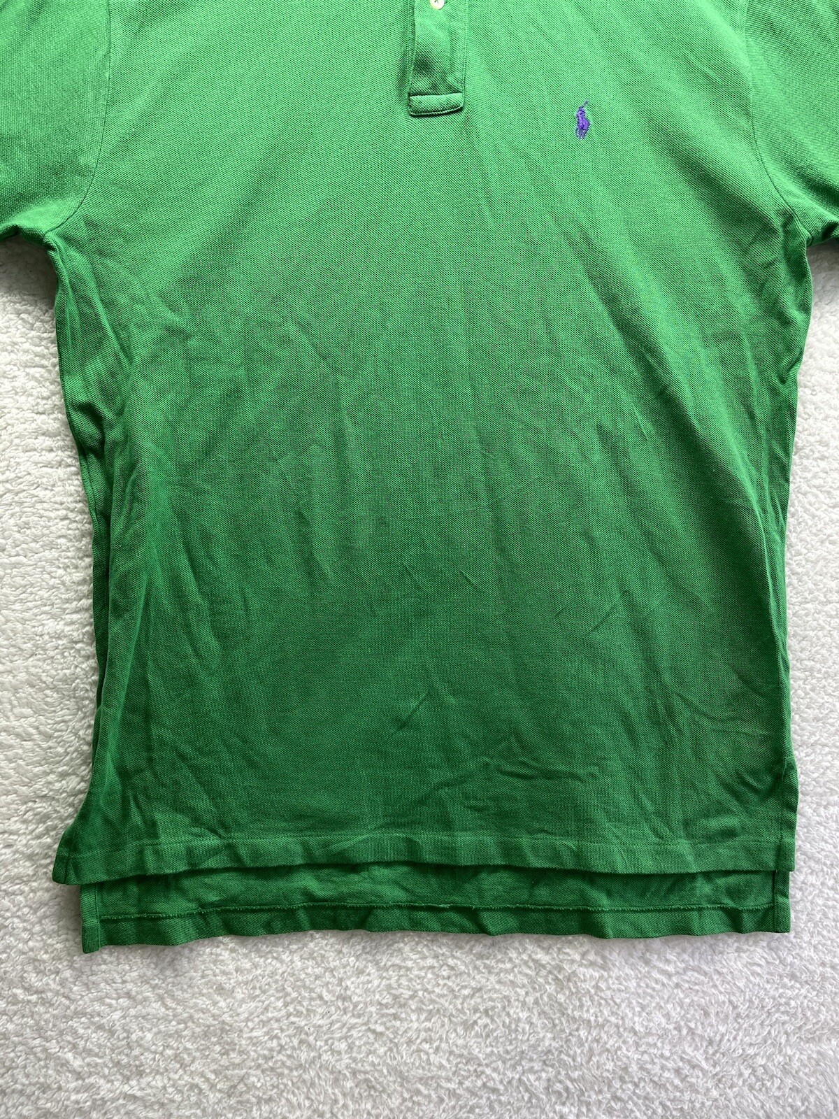 Ralph Lauren camicia uomo grande verde polo cotone manica corta golf viola pony