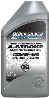 Quicksilver 4-Stroke Synth Blend Marine Engine Oil 25W50 QT/LT 33.8 8m0053662
