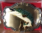 Muskie Fish Brass Buckle Nwb Vintage Raintree Buckle & Jewelry Inc