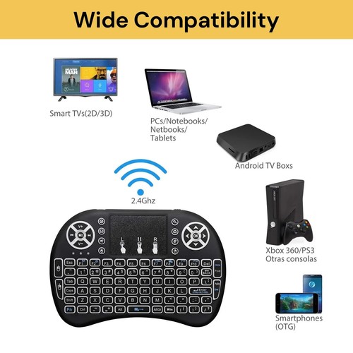 2x Portable Mini Wireless Keyboard Touchpad 2.4GHz For TV/PC/Android No Backlit - Picture 7 of 16