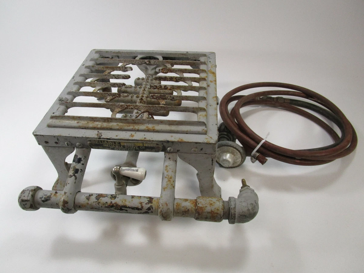 Antique 1121 Reliable Stove Company Cast Iron Gas Single Burner Vintage  Grill | eBay