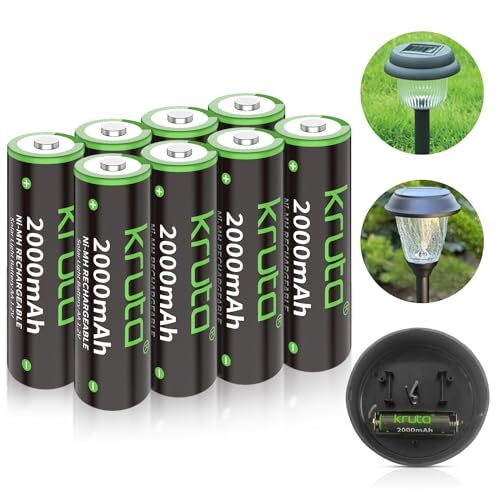 20 Pack Rechargeable AA Batteries, 2000mAh 1.2V NiMH High Capacity Double AA ...