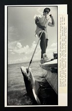 1993 Key West Florida Master Shark Fisherman Catches Lemon Shark VTG Press Photo