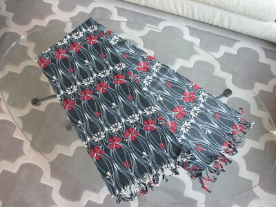 Fleece Schal von Tie Rack, Grau mit Blumenmuster, ART OF THE SCARF 160 x 31