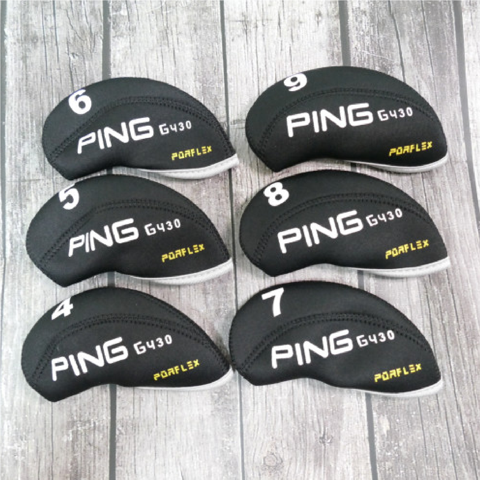 [11 pcs *] PING New G430 Golf Iron Club Head Cover Black Neoprene eBay