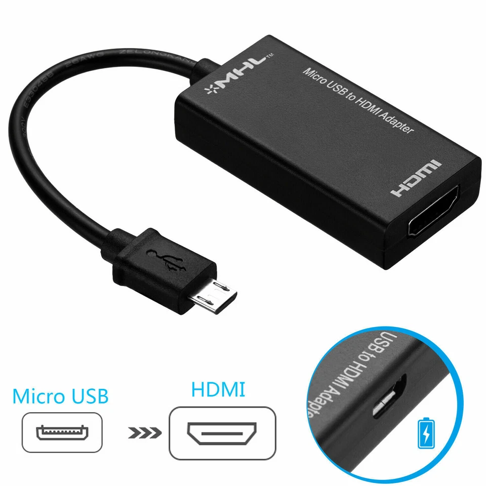 MHL Micro USB 2.0 to HDMI Adapter Cable for Android Phone Smartphone Tablet TV A - Image 2 of 4