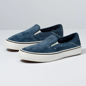 vans slip on navy suede