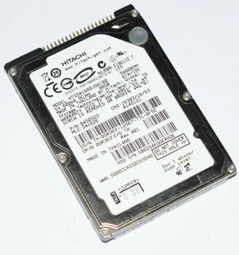 HITACHI HTS541680J9AT00 80 GB HDD 2.5" 8 MB 5400 RPM IDE Laptop Hard Disk - Afbeelding 3 van 5