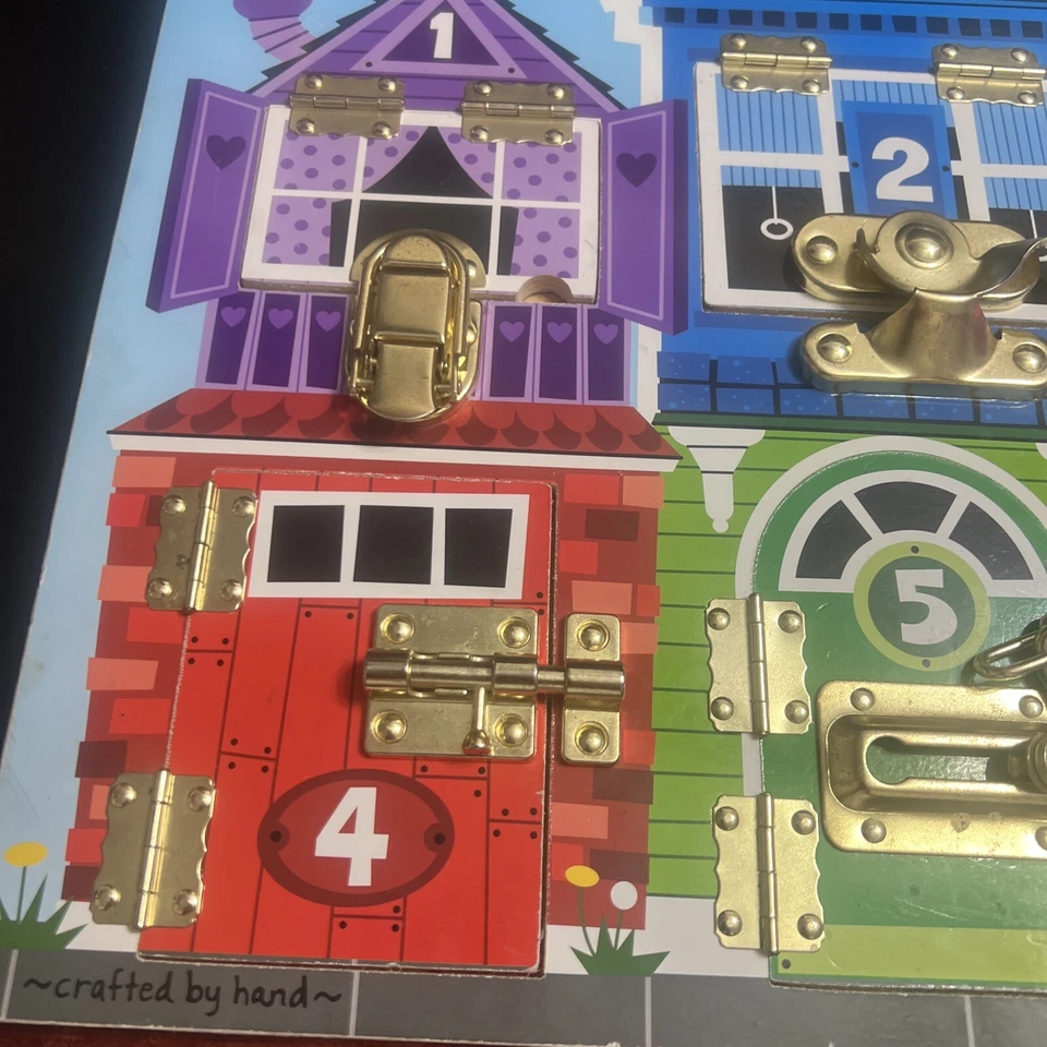 Rompecabezas Melissa & Doug Pestillos Tablero Números Educativos y Animales Cerraduras 3785 Foto 2 de 4