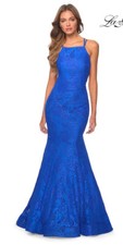 New LA FEMME 28140 Gown In ROYAL BLUE Size 8 $398