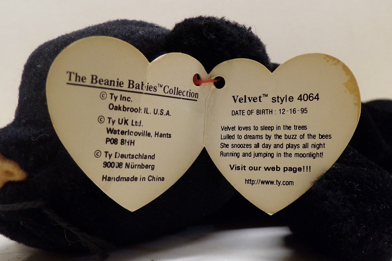 ty-beanie-babies-baby-velvet-the-panther-4064-retired-pvc-pellets-nwt