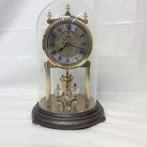 Vintage Kundo Quartz Clock, W/ Glass Dome , Crystal Pendulum. eBay