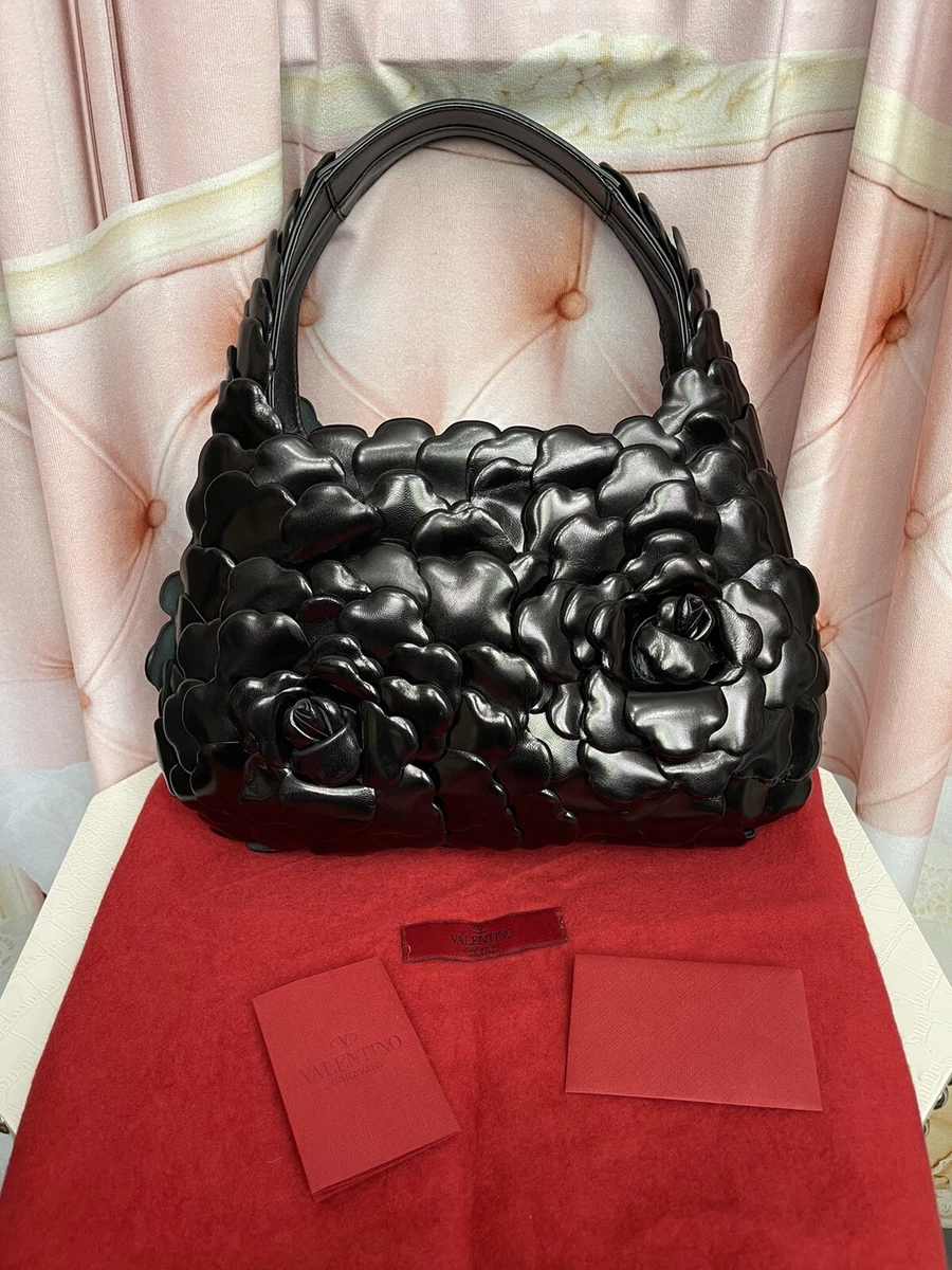 Valentino Garavani Atelier 03 Black Rose Edition Small Handle Bag