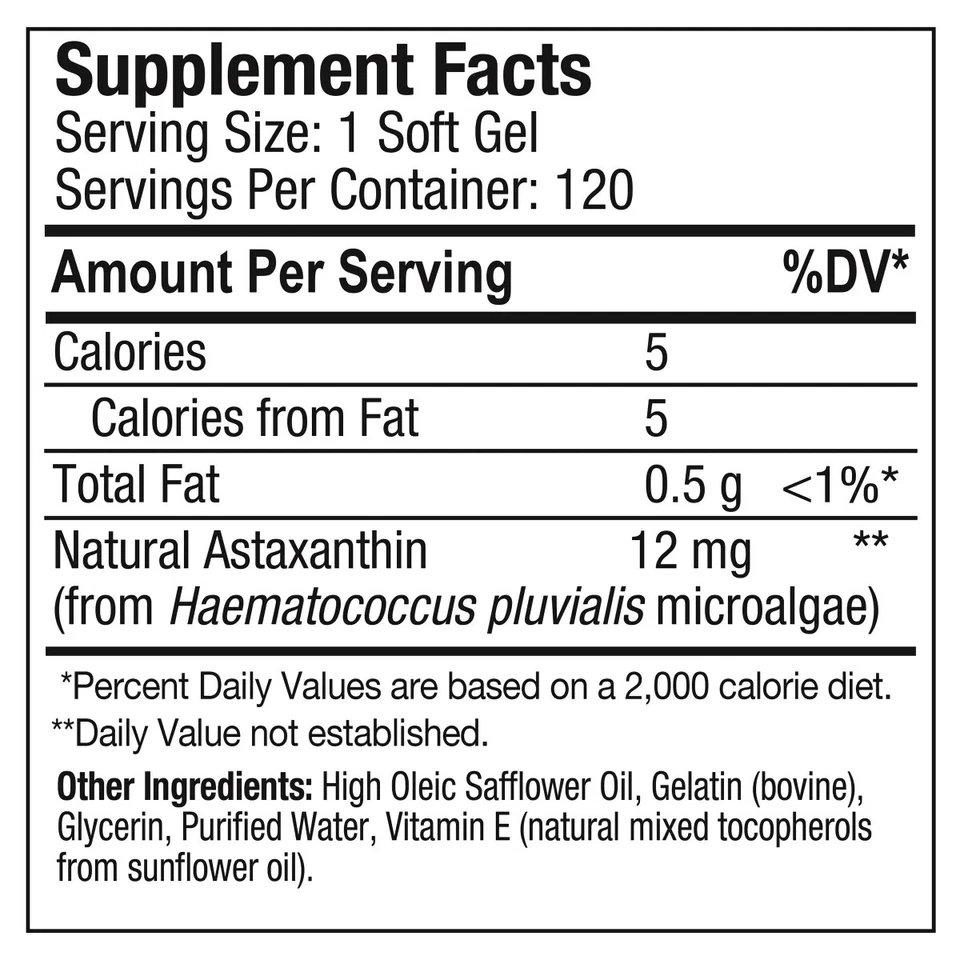 NUEVO BioAstin Astaxantina Hawaiana 12 mg., 2 x 120 Geles Blandos Exp 2027 Foto 4 de 4