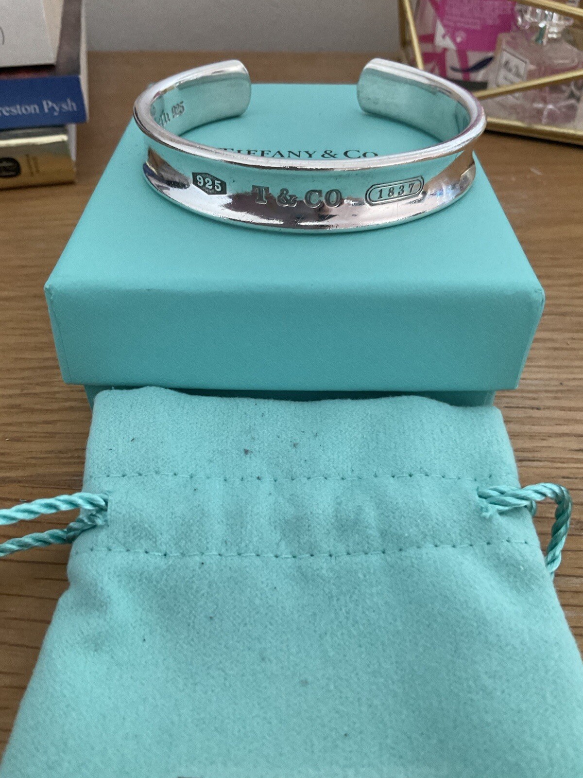 Genuine Tiffany & Co 1837 Sterling Silver bangle With Box Pouch eBay