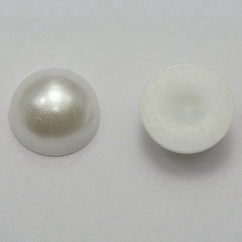 50 Pure White Half Pearl Bead 16mm Flat Back Scrapbook No Hole - Picture 7 of 7