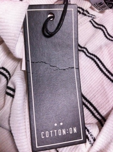 COTTON ON WHITE/BLACK STRIPE HIGH NECK DRESS SIZE: M BNWT - Picture 2 of 4