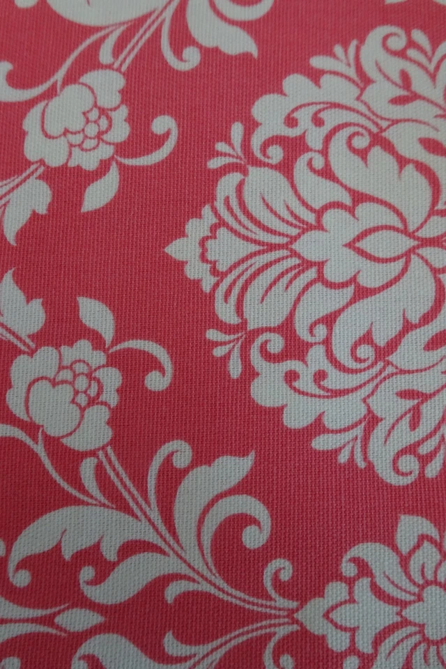 Waverly Coral Damask Cotton Duck Quilt Fabric 2 yds x 45" Wide NOS - Image 2 of 4
